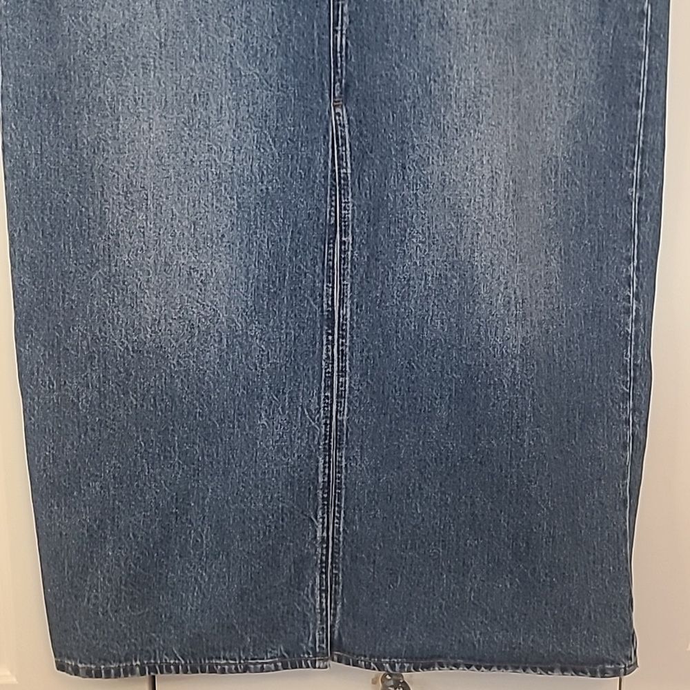 Madewell Denim Mid-Rise Maxi Skirt in Pratt Wash Retro 90's Inspired Size 32 - Picture 4 of 16